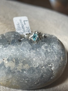 RARE! Deep Blue Aquamarine in 925 Sterling Silver