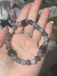 Dragons Vein/ Lava Rock & Hematite Bracelet